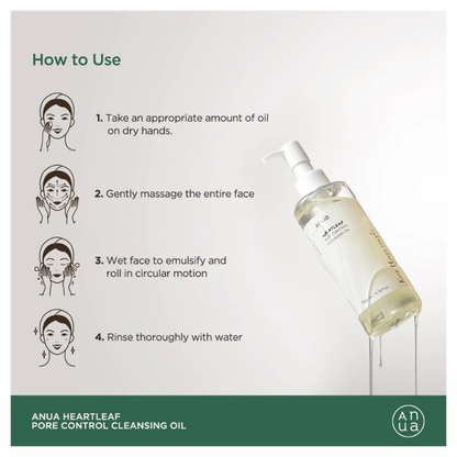 ANUA - Heartleaf Pore Control Cleansing Oil, Pore Cleanser - 200 Ml, 20 Ml