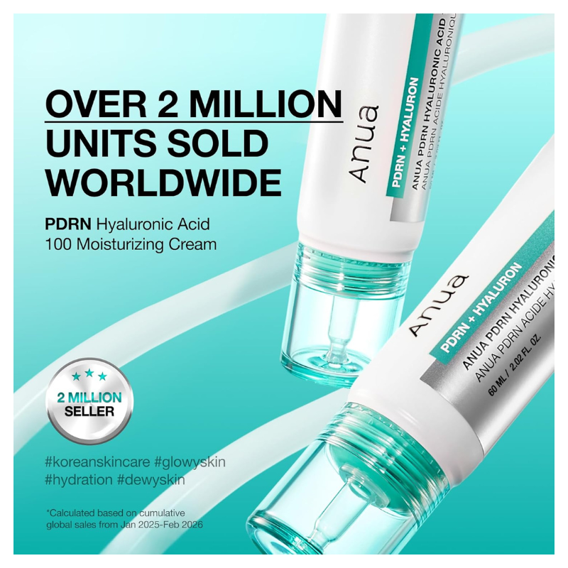 Anua PDRN Hyaluronic Acid 100 Moisturizing Cream, Deep Hydration & Skin Repair - 60ml