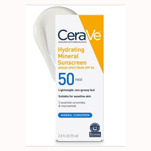 CeraVe - Hydrating Sunscreen SPF 50 Face Lotion | Moisturizing Mineral Sunscreen for Daily Protection