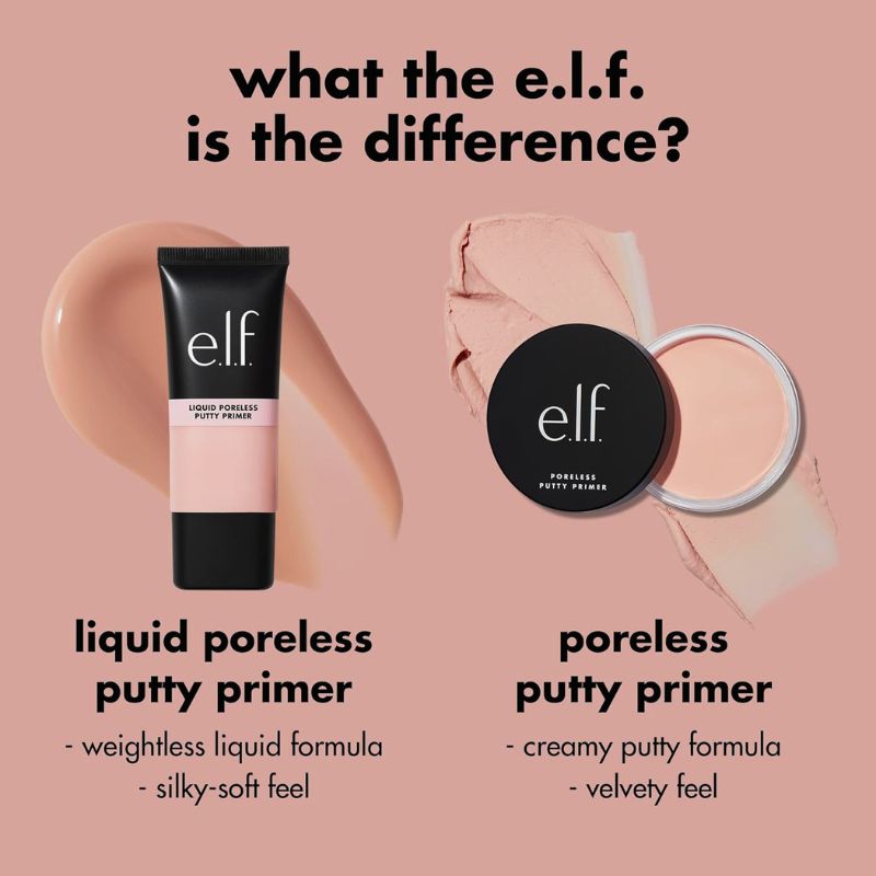 Elf - liquid poreless putty primer ,Lightweight Face Primer For Long-lasting Makeup - 28ml