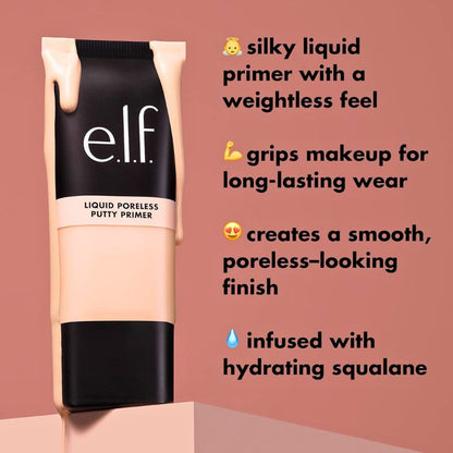 Elf - liquid poreless putty primer ,Lightweight Face Primer For Long-lasting Makeup - 28ml
