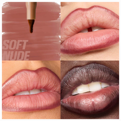 Huda Beauty - Soft Nude , Contour Lip Stain For 12 Hours Wear