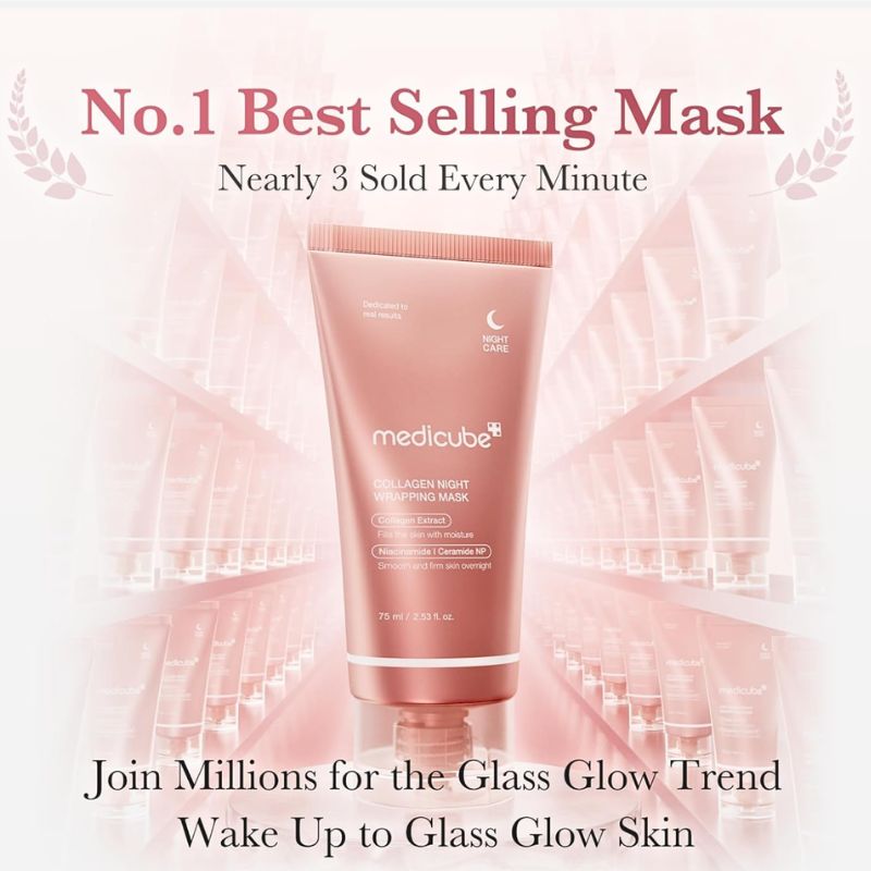 Medicube Collagen Night Wrapping Overnight Peel-Off Mask for Elasticity & Hydration