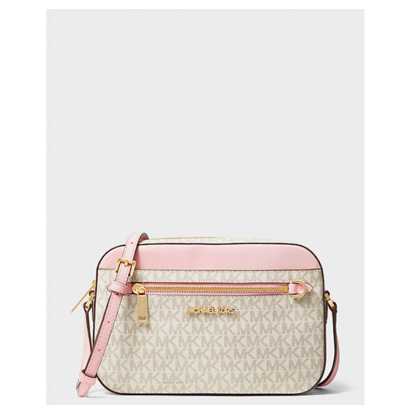 Michael Kors - Jet Set Crossbody Bag – Imported Original Designer Handbag - Vanilla & Powder Blush